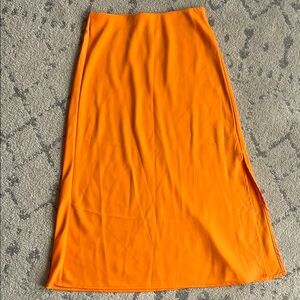 A New Day Orange A-Line Skirt with Slit